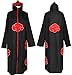 Yanhusu Akatsuki Cosplay Uchiha Robe Cloak Headband Throwing Stars Unisex Halloween Costume(L)