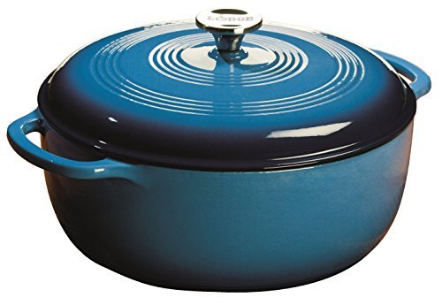 Lodge Color EC7D33 Enameled Cast Iron Dutch Oven, Caribbean Blue, 7.5-Quart by Lodge