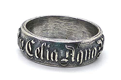 Silver ring with latin phrase Handmade