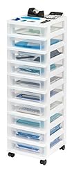 IRIS Medium 10-Drawer Cart with Organizer Top, White