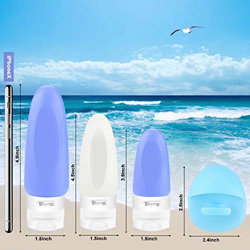 Travel Bottles, Wedama Leakproof Silicone Travel Containers with 6 Pcs TSA Approved Squeezable 3/2/1.25oz Travel Bottles & Accessories for Cosmetic Shampoo Conditioner Lotion Soap Liquids Toiletries - Thumbnail 5