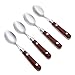 Ginkgo International Le Prix Stainless Steel Demitasse Spoons, Milano Red, Set of 4