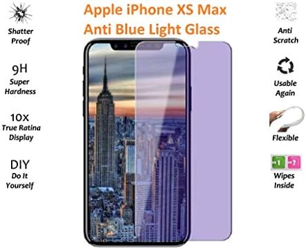 HoA Anti Blue Ray Excess UV Light Protective Tempered Glass Armour 0.26 mm Super Thin Full Screen Transparent 2.5D 9H Reduce Eye Fatigue Strain for iPhone Xs Max Gorilla Glass 6.5" Screen iPhoneXSMax