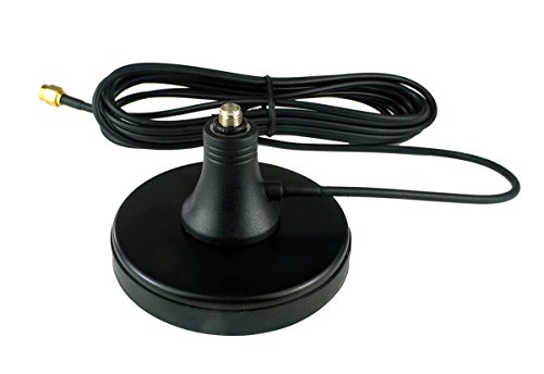 Proxicast Extra Large 3-Inch Magnetic Antenna Base (SMA Jack / SMA Plug) - 6.5 ft Coax Lead - for 3G/4G/LTE Cellular, Ham Radio, GPS Antennas