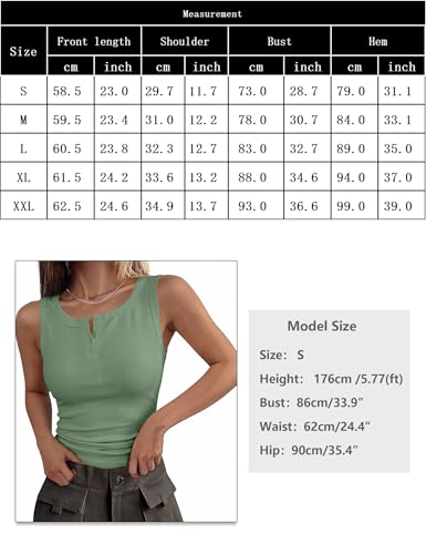 Totatuit Women's Sleeveless Henley Neck Tank Top Slim Plain Style Modern and Elegant