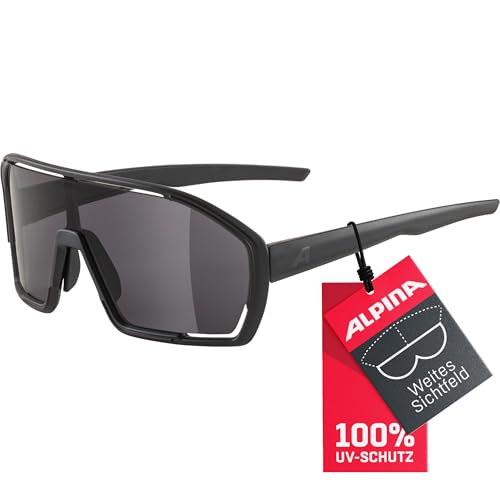 ALPINA BONFIRE - Beschlagfreie, Vielseitig Einsetzbare Sport- & Fahrradbrille Mit 100% UV-Schutz Für Erwachsene, all black matt, One Size