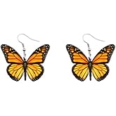 ZHOUMEIWENSP Fashion Insect Jewelry Big Monarch Butterfly Moths Drop Dangle Earrings For Women Gifts