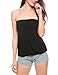 Zeagoo Women Elastic Strapless Tee Shirt Tops (black XL)