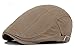 Qunson Men's Cotton Flat Ivy Gatsby Newsboy Driving Hat Cap Light Khaki