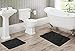 LuxUrux Black Bathroom Rug Set–Extra-Soft Plush Bath mat Shower Bathroom Rugs,1'' Chenille Microfiber Material, Super Absorbent (30 X 20'' + 23 x 15'', Black)