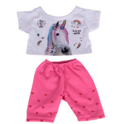 Sparkly Unicorn T-Shirt and Pink Leggings - Teddy Bear Clothes - Teddy Bear Clothes Outfit -16"/40cm - fits Build a Bear