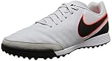 Nike Men's Tiempo Genio II Leather TF Turf Soccer Cleat (Pure Platinum, Black)
