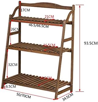 Garden Flower Pot Rack Home Flower Stand Durable Solid Wood Flower Stand Anti-corrosion Floor Indoor Plant Shelf Balcony Living Room Bonsai Frame Fleshy Multi-layer Outdoor Flower Pot Flower Stand (Si