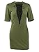 TOB Women's Sexy Halter Lace up T Shirt Mini Club Dress ,Olive,Small
