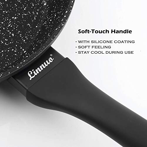 Linnuo Nonstick Frying Pans Set 3 pieces 8 / 9.5 / 11 Inch