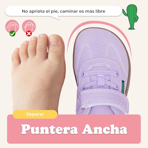 SAGUARO Barefoot Girls' Friendly Sports Shoes with Wide Toe and Zero Drop Sole, Gr.25-35