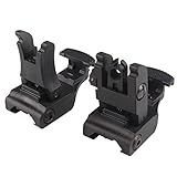 GVN Polymer Folding Tactical Flip up Sight Rear Front Sight Mount Set for Weaver / Picatinny Rails