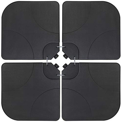 BB Sport Sonnenschirmständer 60 Liter / 80 kg Schirmgewichte 4-teilig für Ampelschirm Bodenkreuz schwarz - befüllbar mit… – Bild 3