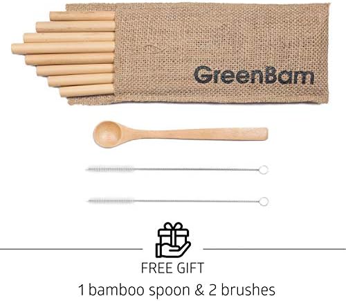 Organic Reusable Bamboo Straws For Kids and Adults With 2 Brushes | Eco Friendly | Bpa-free | Biodegradable | Handcrafted Natural Alternative To Plastic, Paper And Stainless Steel (8pcs)