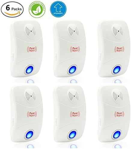 [ UPGRADE CHIP]Ultrasonic Pest Control Repeller, ROMUCHE 6Packs- Home Ultrasonic Pest Repeller - Electronic Plug In Insect Repellent for Mosquito, Mouse, Cockroaches ,Rats, Bug, Spider, Ant, Flies