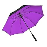 Atree Dual Layer Windproof& Waterproof Golf Umbrella 62inch Large Oversize Auto Open Straight Umbrella Durable and Strong Enough(Purple)