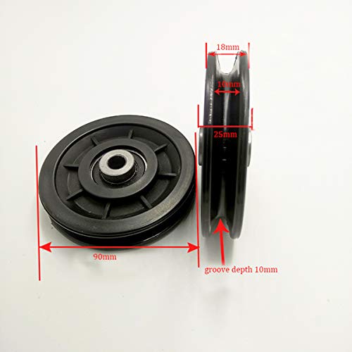 LFJ-90mm-Seilrolle-Umlenkrolle-Universallager-Riemenscheibe-fuer-Gym-Fitnessgeraete-Ersatzteil-Garagentor-Kabelmaschine-Drahtseilrolle