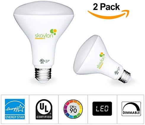 Skaylon Lighting Dimmable LED BR30 Light Bulb- Energy Star 65W Equivalent CRI80 LED Lights-650 Lumens, 3000K Energy Efficient LED House Bulb For Bedroom, Bathroom, Kitchen, Dining-Room (2 Pack, 3000K)