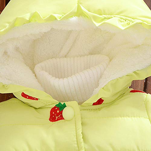 Keliay Bargain Toddler Kid Girl Winter Padded Pom Cute Cotton Hooded Coat Warm Jacket Outerwear - Thumbnail 3
