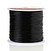 BEADNOVA 1mm Elastic Stretch Crystal String Cord for Jewelry Making Bracelet Beading Thread 60m/roll (Black)