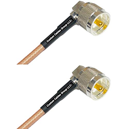 1 Foot RG142 UHF Male Angle to UHF Male Angle RF Coaxial Cable