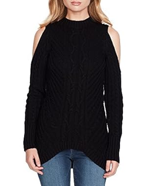 Posy Cold Shoulder Cable Sweater Top
