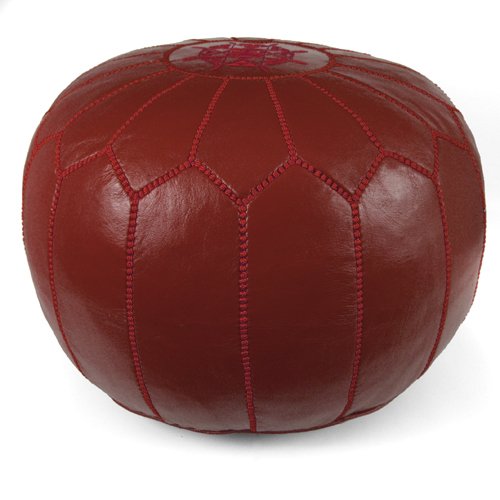 Ikram Design Moroccan Pouf, Garnet, 20-Inch by 13-Inch