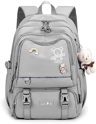 LANSHIYA Kids Backpack For Girls Solid Color Elementary School