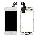 Nroech Screen Replacement for iPhone 5S (White), Full Assembly with Front Camera, Ear Speaker, Facing Proximity Sensor, Home Button Pre-assembled, Repair Tools and Tempered Glass Screen Protector