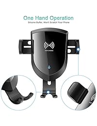 Soporte de cargador de coche inalámbrico HENSUN 10 W de carga rápida, soporte de ventilación de coche, estructura de memoria, compatible con iPhone 8 8 Plus X XS XR XS MAX, Samsung Galaxy y todos los smartphones con QI activado.