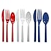Party Essentials Hard Plastic Cutlery Combo Pack Available in 15 Colors, Red, White and Blue, 68 Place Settings