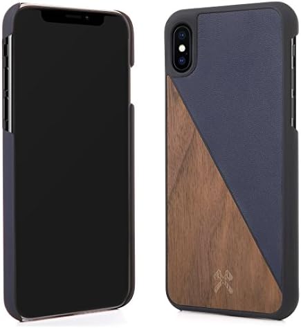 Woodcessories EcoCase Split - Premium Design Case, Cover, Protection for The iPhone of FSC Certified Wood (Walnut/Navy Blue, iPhone X)
