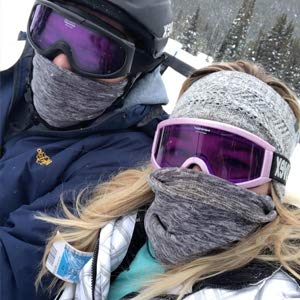SYOURSELF Neck Warmer Gaiter, 2 Pack Fleece Ski Winter Balaclava Face Mask Scarf Cover for Cold Weather Windproof Winter Motorcycle(Grey+Purple) - Thumbnail 5