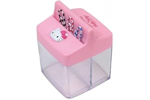 LENITH Cute Animal Faced Paper Clip Dispenser Magnetic Lid Boxes with 6 Paper Clips Pink Cat for Hello Kitty Series