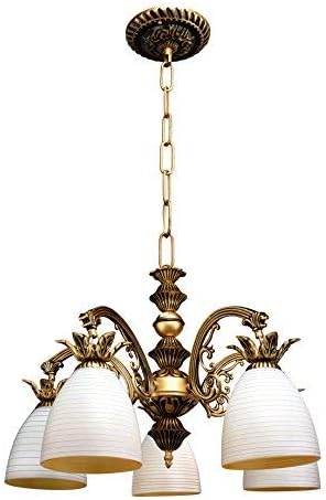 Whiteray Golden Antique 5 Lamp Chandelier Light