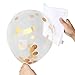 SOTOGO 15 Pieces Balloons 12 Inches Large Balloons with Golden, Light Pink and White Dots for Party Decorations Wedding Decorations and Proposal