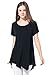 LARACE Womens Swing Tunic Tops Loose Fit Comfy Flattering T Shirt (XL, Black)