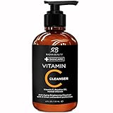 Vitamin C Facial Cleanser 4 oz - Best face wash for Anti Aging & Skin Brightening with Vitamin C, Herbal Infusion, Rosehip Oil - with 8 times antioxidant protection!