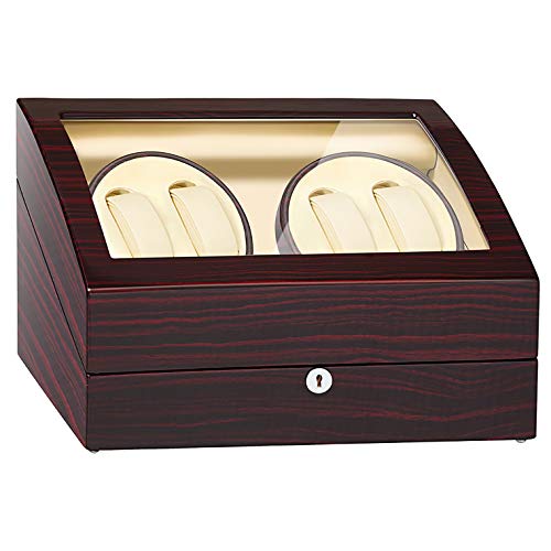 JQUEEN 4 Automatic Watch Winder with 6 Storage Case