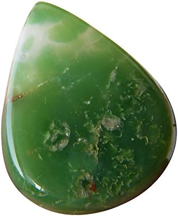 28ct Natural Chrysoprase Cabochon, Pear Shape 30x24x5mm Green Chrysoprase Gemstone A20K-10