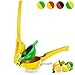 Yimobra Manual Lemon Lime Squeezer, Metal Hand Citrus Juicer Press for Lemons, No Pulp or Seeds, Dishwasher Safe, Premium Quality Juicing Kitchen Tool, Presented A Manual Juicer Stand, Yellow