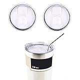 Spill Proof Lid, KinHom Crystal Clear Splash Resistant Plastic Covers Tumbler Replacement Accessory with Slider Closure for Yeti Rambler,RTIC Coolers and Ozark Trail in Travelling (2 PACK) (20 oz)