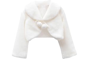 WRITWAA 1pc Flower Children Warm Tippet Shawl White Dress Slips for under Dresses Flower Children Tippet
