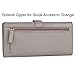 Lavemi Womens Large Capacity Genuine Leather RFID Blocking Wallets Wristlet Clutch Card Holder(Gray)