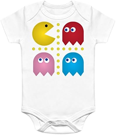 Nerdy Onesies Unisex Baby Pac Man Grid Onesie (9-12 Month)
